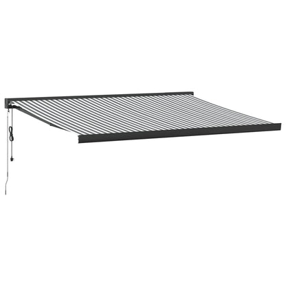 Tenda Retrattile Antracite e Bianca 4x3 m Tessuto e Alluminio