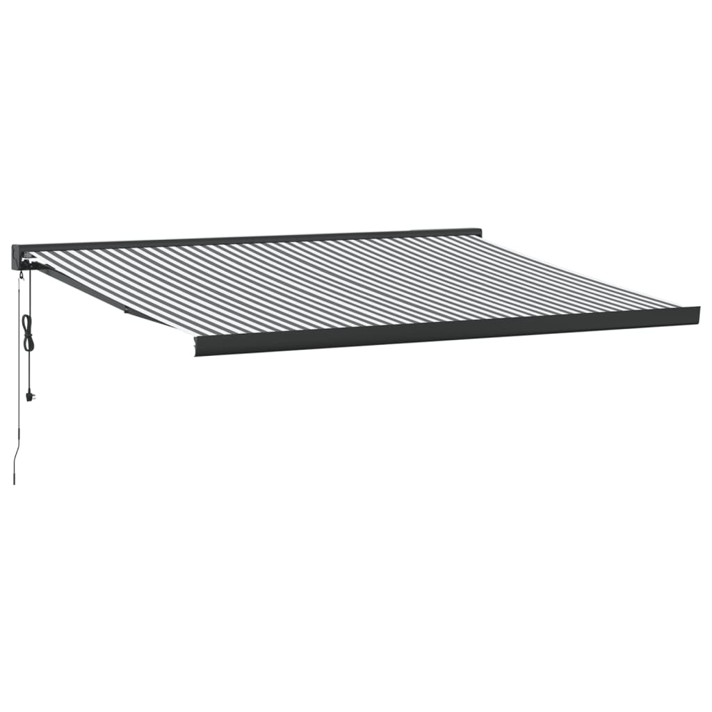 Tenda Retrattile Antracite e Bianca 4,5x3 m Tessuto e Alluminio