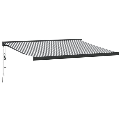 Tenda Retrattile Antracite e Bianca 4,5x3 m Tessuto e Alluminio