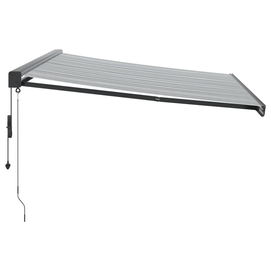 Tenda Retrattile Antracite e Bianca 4,5x3 m Tessuto e Alluminio