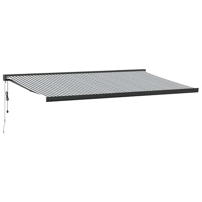 Tenda Retrattile Antracite e Bianca 5x3 m Tessuto e Alluminio
