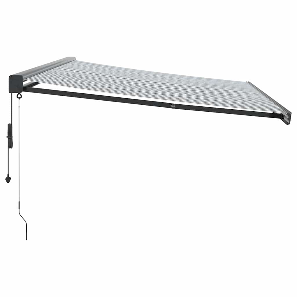Tenda Retrattile Antracite e Bianca 5x3 m Tessuto e Alluminio