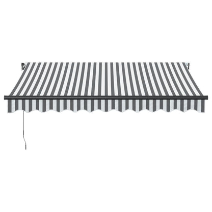 Tenda da Sole Retrattile Manuale Antracite e Bianco 300x250 cm