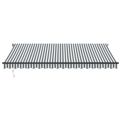 Tenda da Sole Retrattile Manuale Antracite e Bianco 450x300 cm