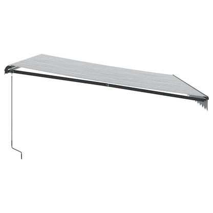 Tenda da Sole Retrattile Manuale Antracite e Bianco 450x300 cm