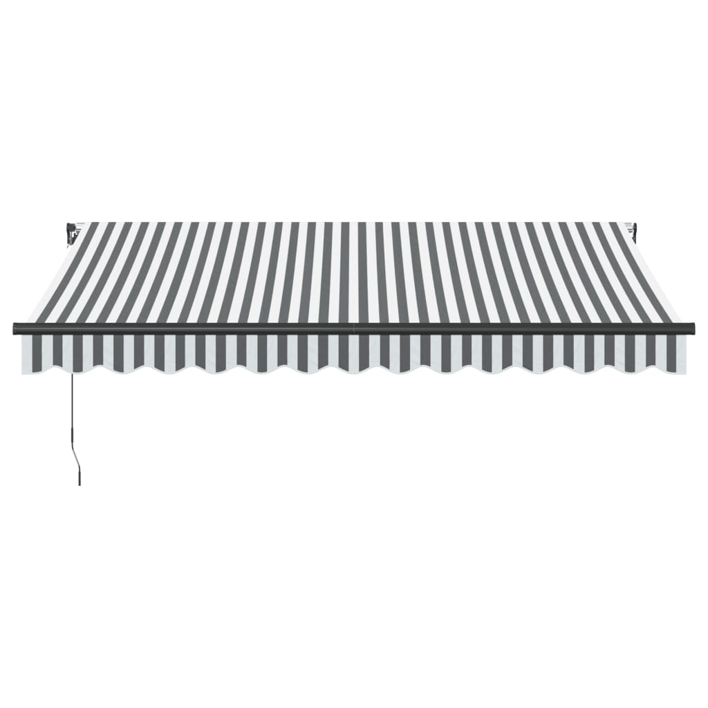 Tenda da Sole Retrattile Manuale con LED Antracite e Bianco
