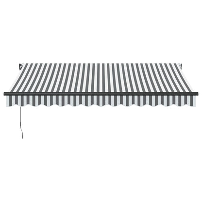 Tenda da Sole Retrattile Manuale con LED Antracite e Bianco