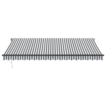 Tenda da Sole Retrattile Manuale con LED Antracite e Bianco