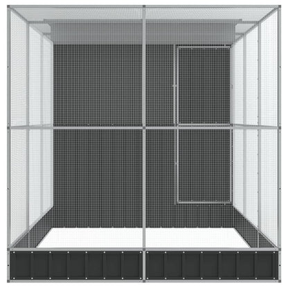 Voliera con Estensione Argento 416x203x216 cm in Acciaio