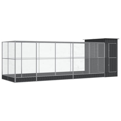 Voliera con Estensione Argento 623x203x216 cm in Acciaio