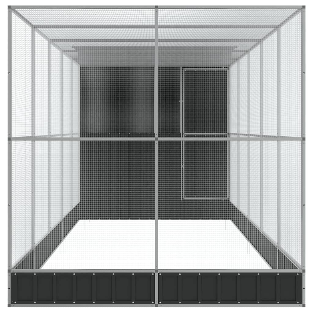 Voliera con Estensione Argento 623x203x216 cm in Acciaio