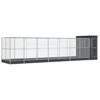 Voliera con Estensione Argento 830x203x216 cm in Acciaio