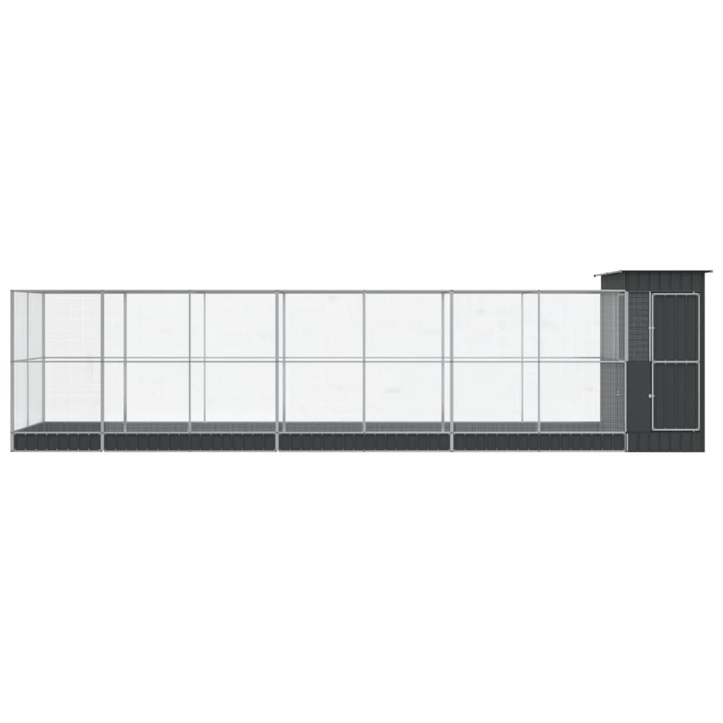 Voliera con Estensione Argento 830x203x216 cm in Acciaio