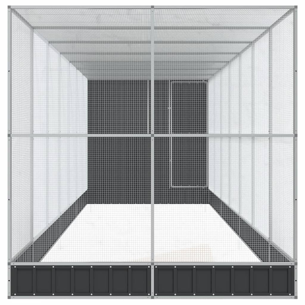 Voliera con Estensione Argento 830x203x216 cm in Acciaio