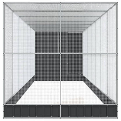 Voliera con Estensione Argento 830x203x216 cm in Acciaio