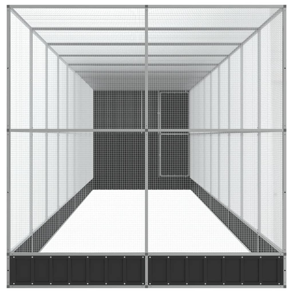 Voliera con Estensione Argento 1037x203x216 cm in Acciaio