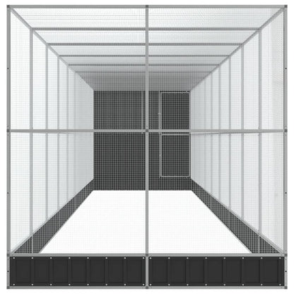 Voliera con Estensione Argento 1037x203x216 cm in Acciaio