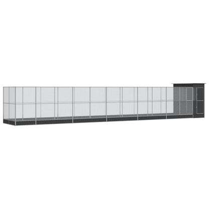 Voliera con Estensione Argento 1244x203x216 cm in Acciaio