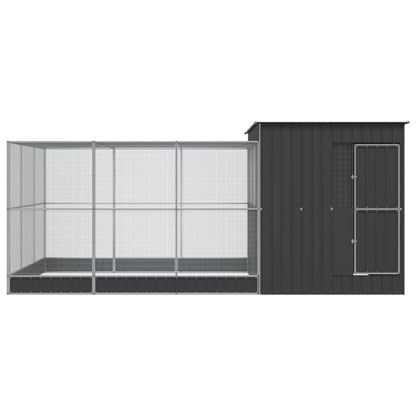 Voliera con Estensione Argento 497x303x216 cm in Acciaio