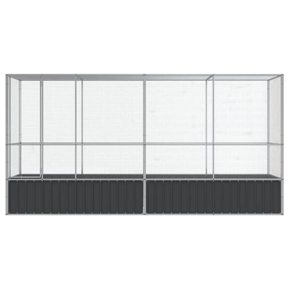 Voliera con Estensione Argento 418,5x107x212 cm in Acciaio