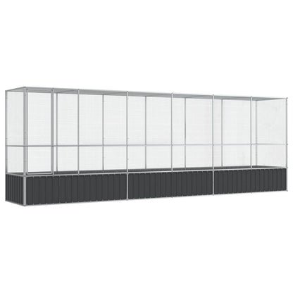 Voliera con Estensione Argento 626,5x107x212 cm in Acciaio