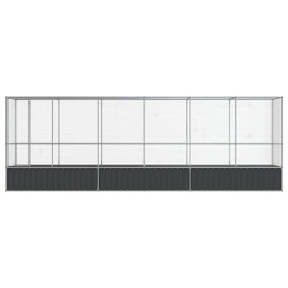 Voliera con Estensione Argento 626,5x107x212 cm in Acciaio
