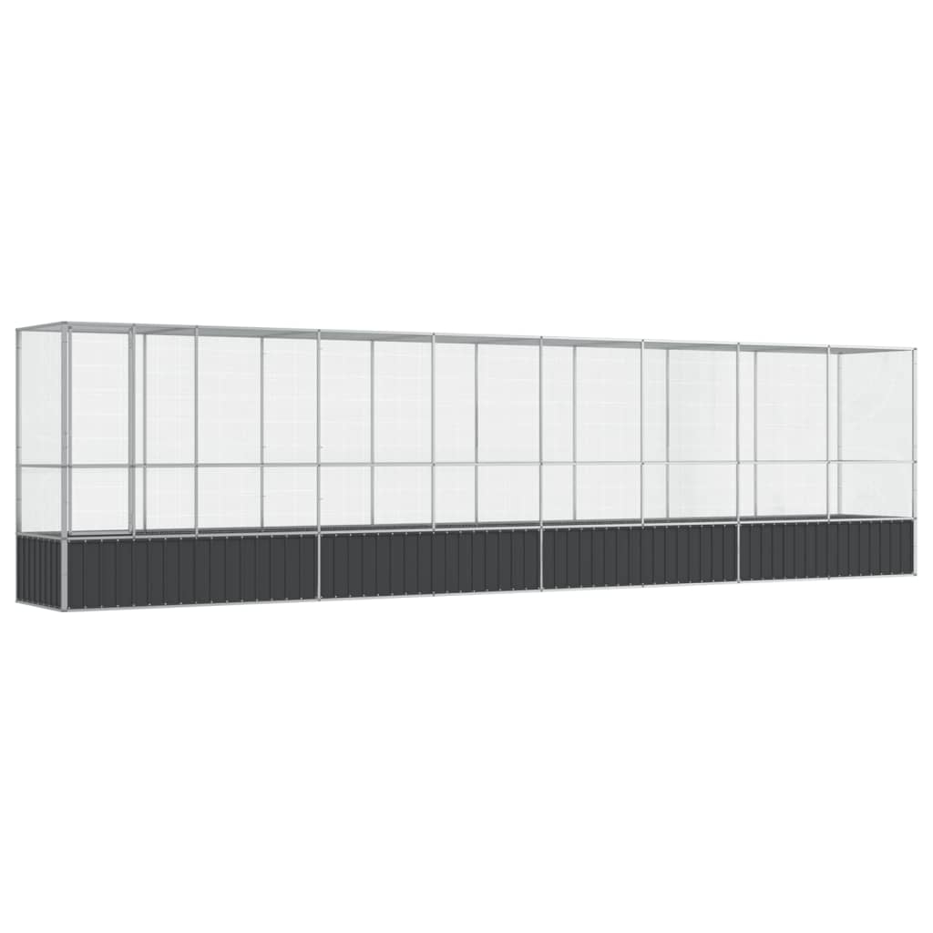 Voliera con Estensione Argento 834,5x107x212 cm in Acciaio
