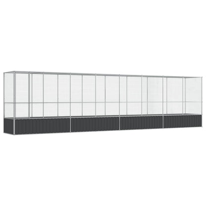Voliera con Estensione Argento 834,5x107x212 cm in Acciaio