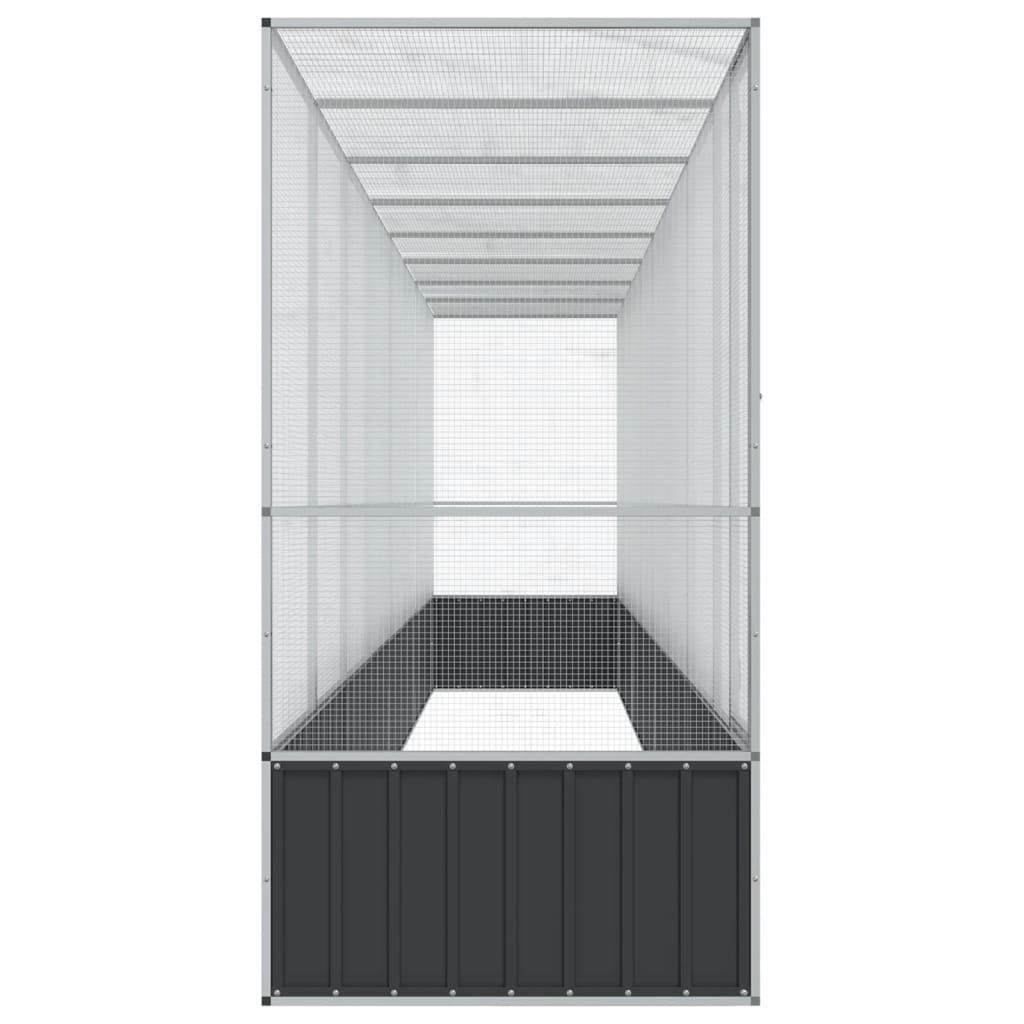 Voliera con Estensione Argento 834,5x107x212 cm in Acciaio