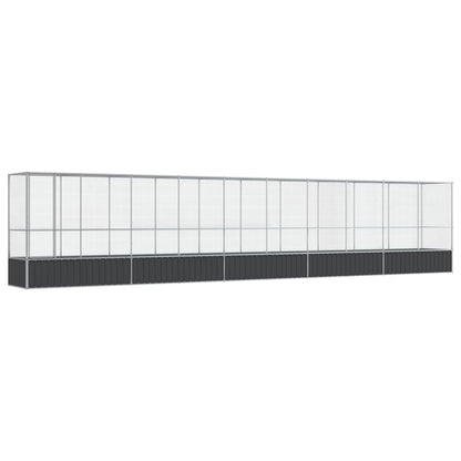 Voliera con Estensione Argento 1042,5x107x212 cm in Acciaio