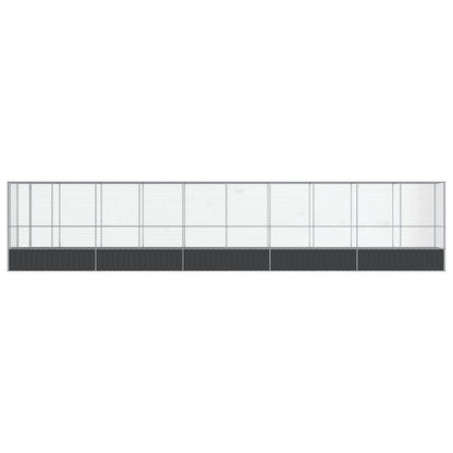 Voliera con Estensione Argento 1042,5x107x212 cm in Acciaio
