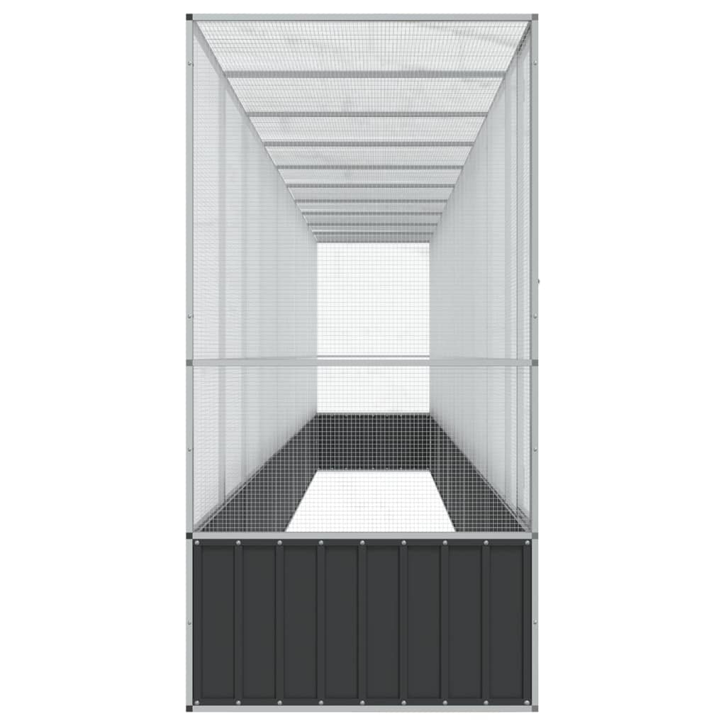 Voliera con Estensione Argento 1042,5x107x212 cm in Acciaio