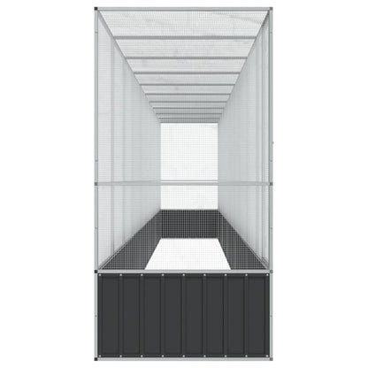 Voliera con Estensione Argento 1042,5x107x212 cm in Acciaio