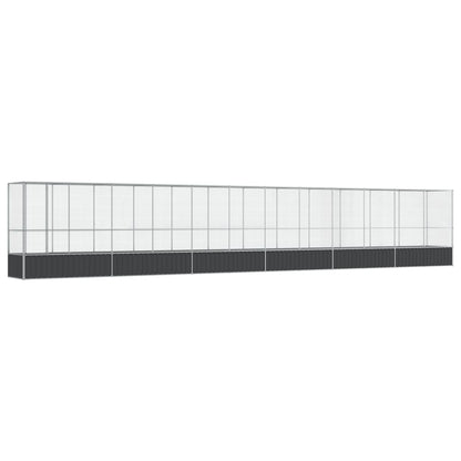 Voliera con Estensione Argento 1250,5x107x212 cm in Acciaio