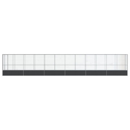 Voliera con Estensione Argento 1250,5x107x212 cm in Acciaio