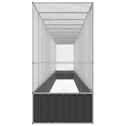 Voliera con Estensione Argento 1250,5x107x212 cm in Acciaio