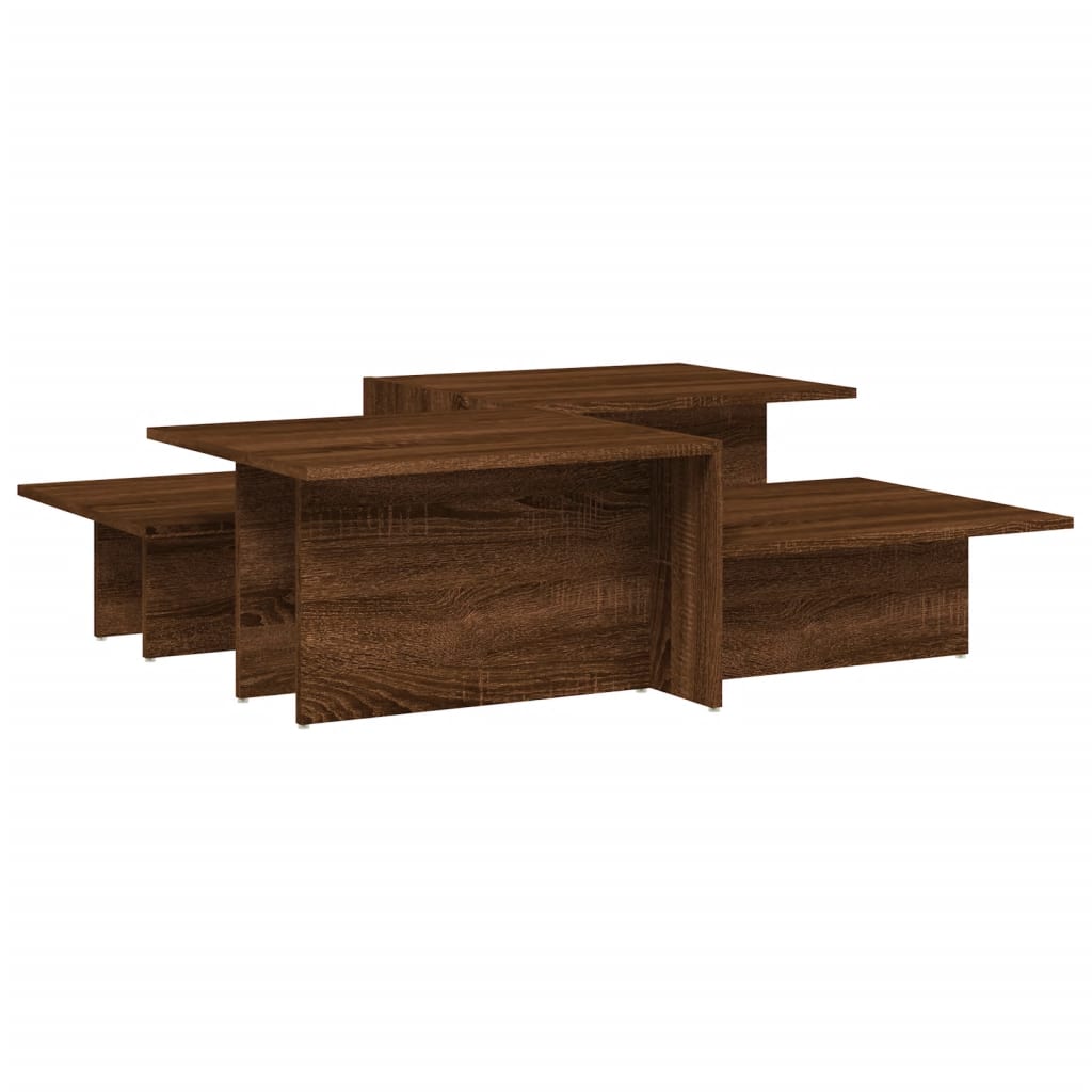 Tavolini da Salotto 2 pz Rovere Marrone in Legno Multistrato
