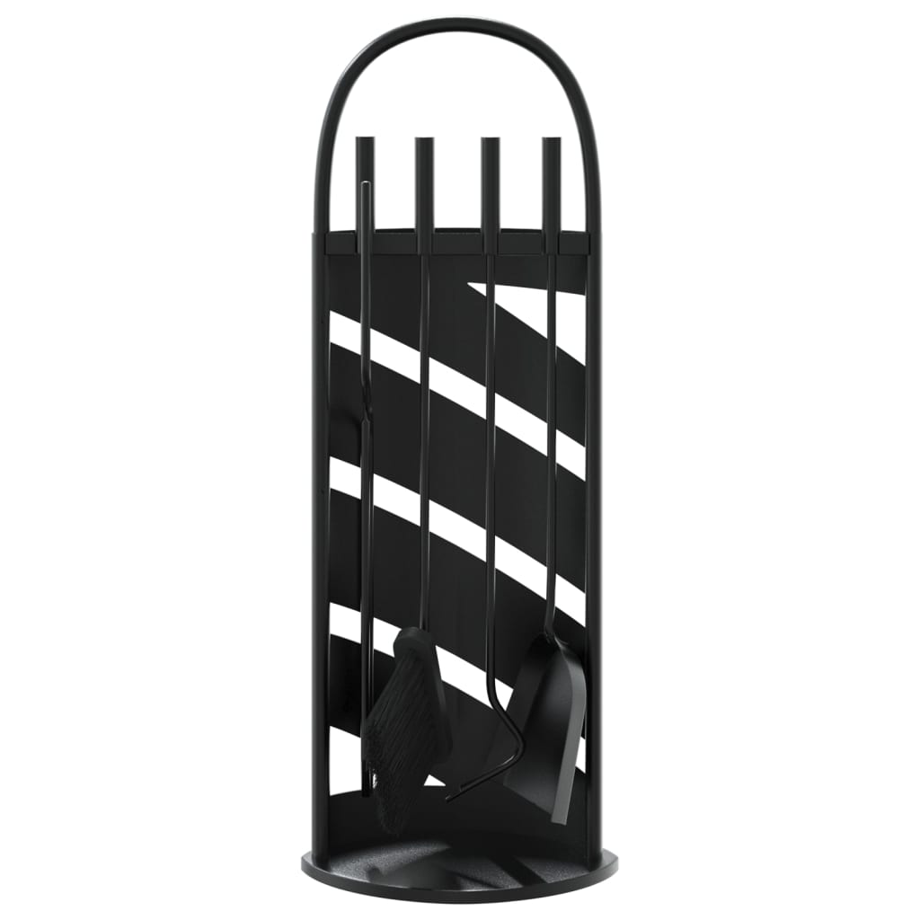 Set Attrezzi per Caminetto 5 pz 23x15x66 cm in Acciaio