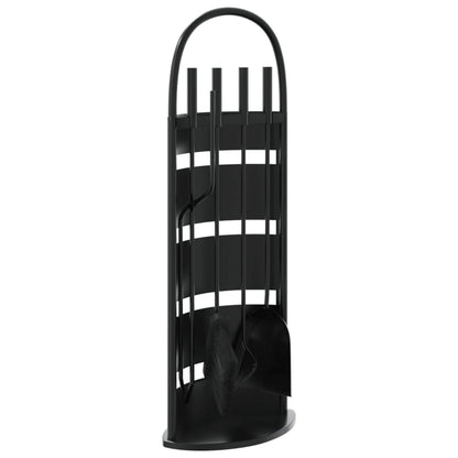 Set di attrezzi per camino 5 pezzi 23x15x66 cm in acciaio