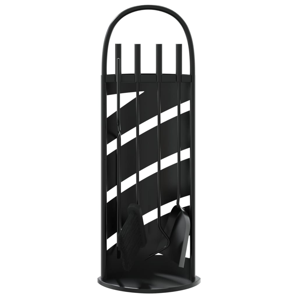Set Attrezzi per Caminetto 5 pz 23x15x66 cm in Acciaio