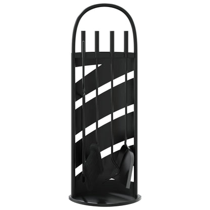 Set Attrezzi per Caminetto 5 pz 23x15x66 cm in Acciaio