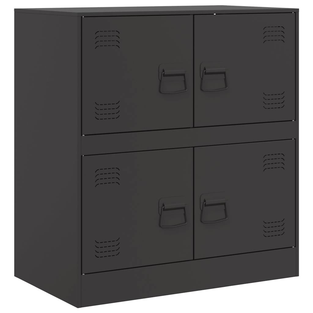 Credenza Nera 67x39x73 cm in Acciaio