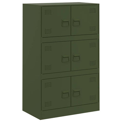 Credenza Verde Oliva 67x39x107 cm in Acciaio
