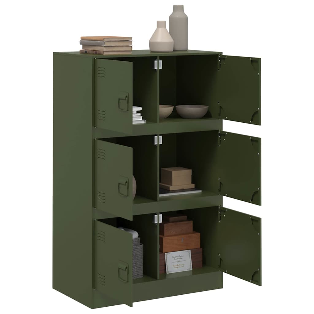Credenza Verde Oliva 67x39x107 cm in Acciaio