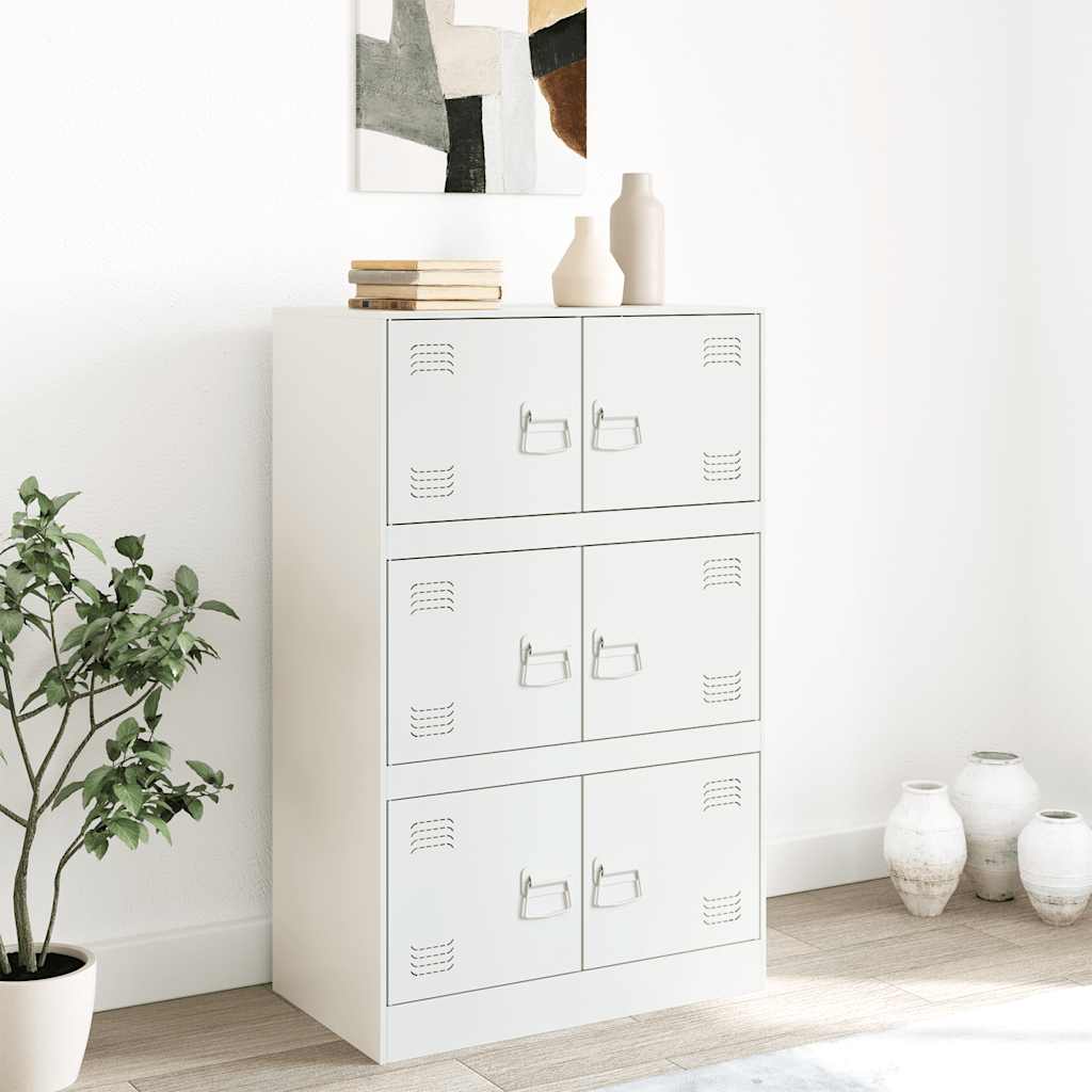 Credenza Bianca 67x39x107 cm in Acciaio