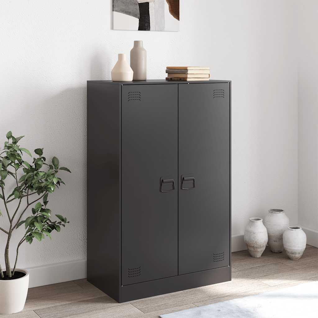 Credenza Nera 67x39x107 cm in Acciaio