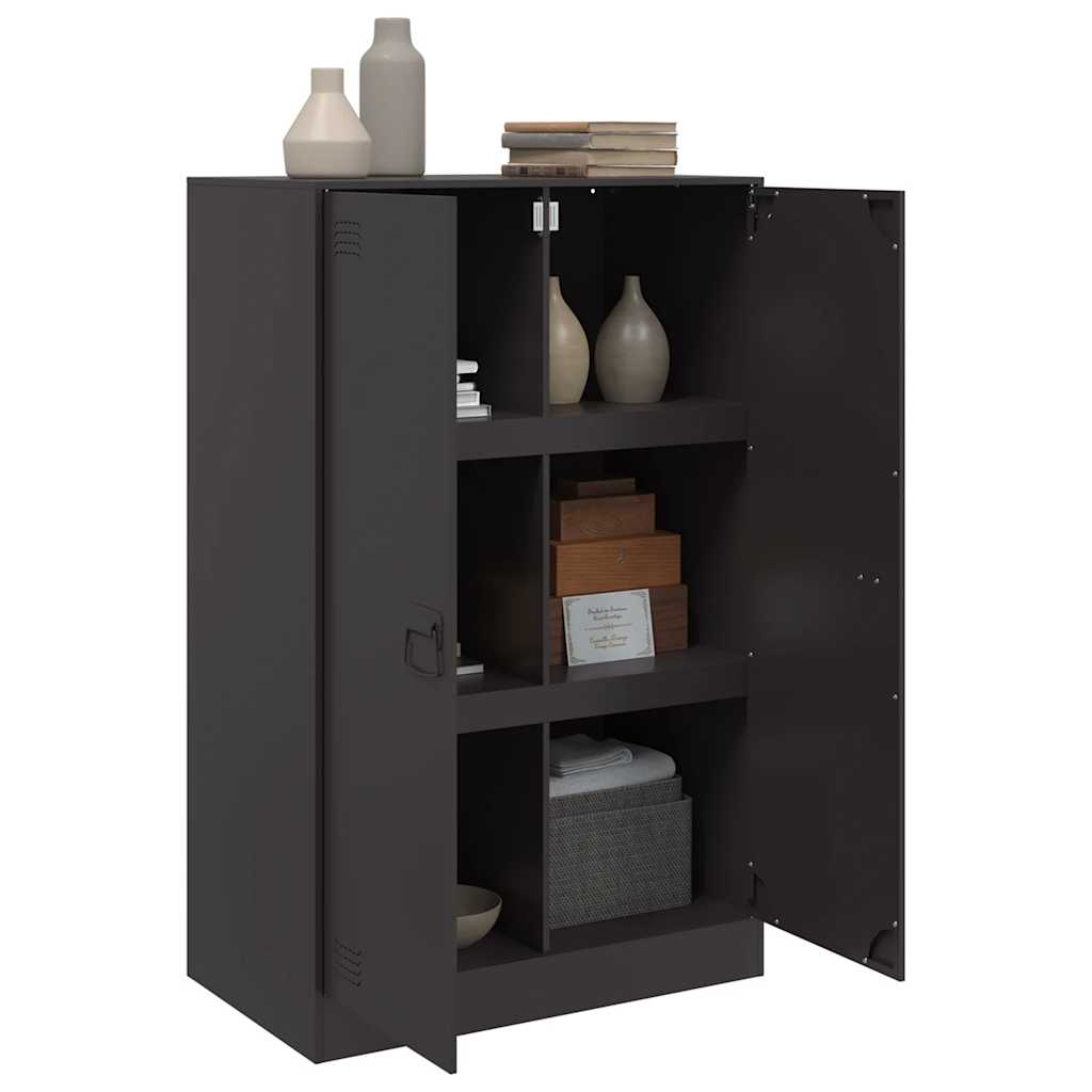 Credenza Nera 67x39x107 cm in Acciaio