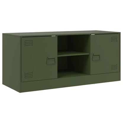 Mobile TV Verde Oliva 99x39x44 cm in Acciaio