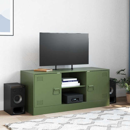 Mobile TV Verde Oliva 99x39x44 cm in Acciaio