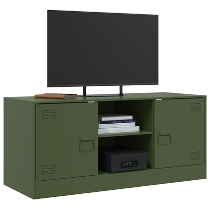 Mobile TV Verde Oliva 99x39x44 cm in Acciaio
